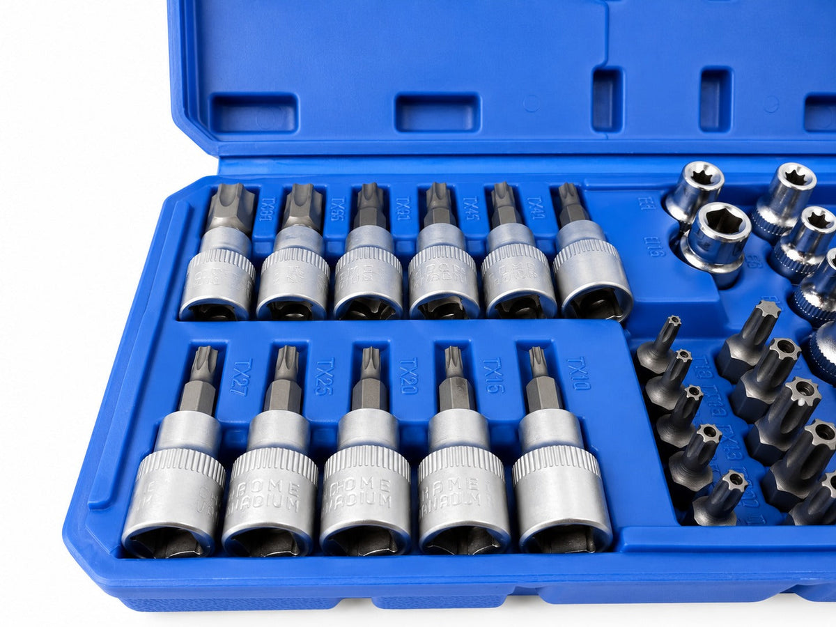 Σετ Καρυδάκια 3/8" Προφίλ Ε Και Μύτες Torx 34Τμχ GEBO TOOLS