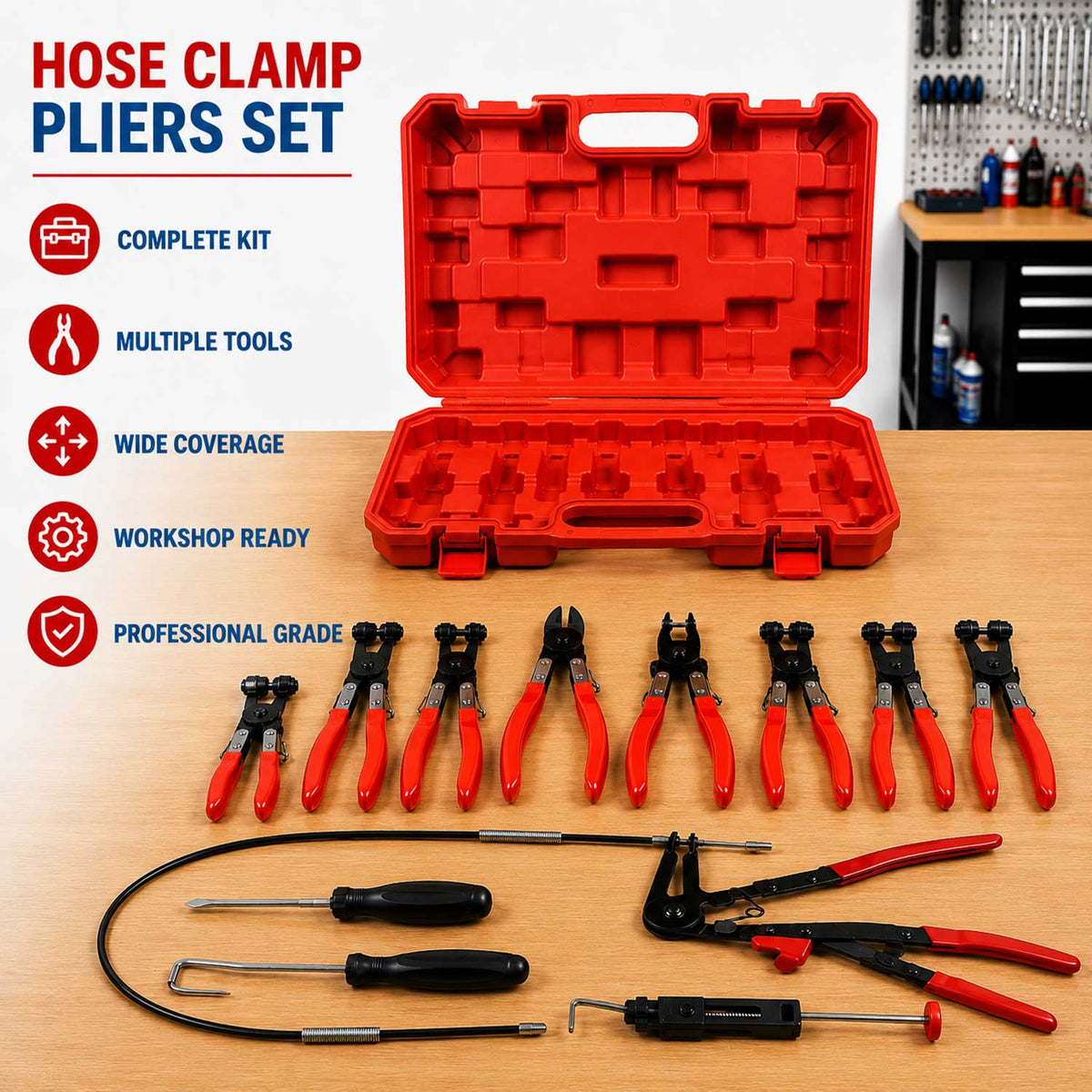 Σετ Πένσες Σφιγκτήρων Κολάρων 9 Τμχ GEBO TOOLS