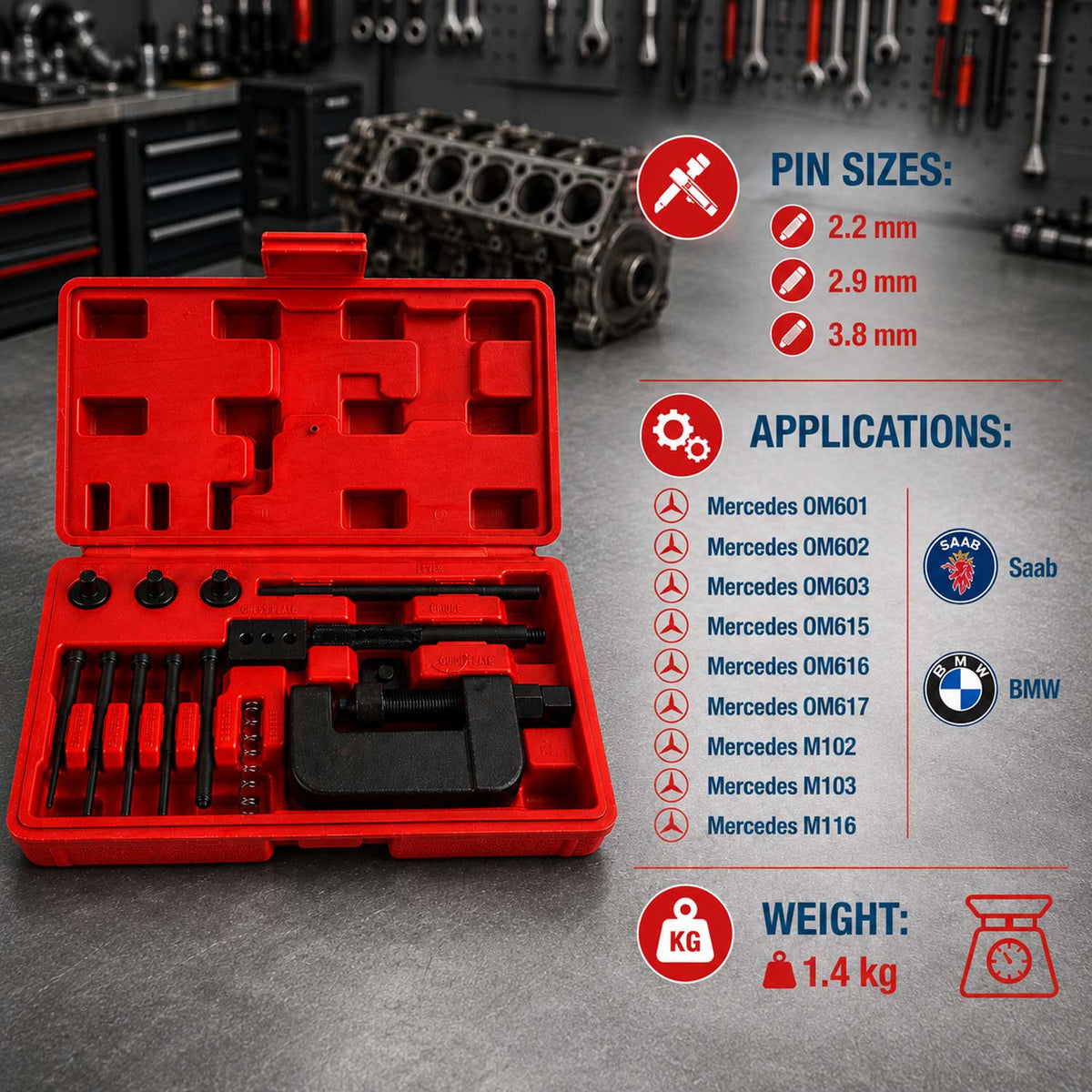 Κιτ Πρέσα Επισκευής Καδένας Χρονισμού GEBO TOOLS