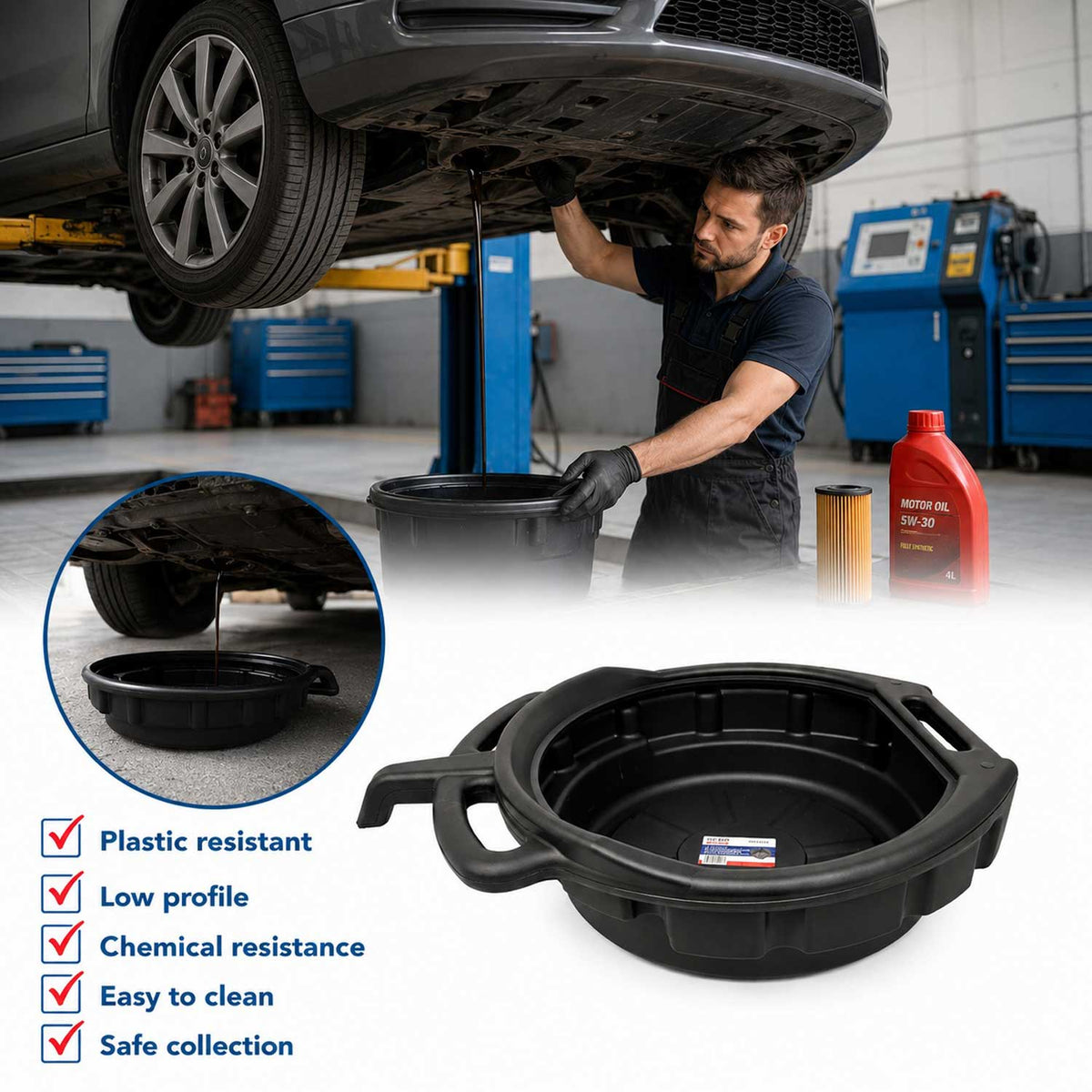 Δοχείο-Λεκάνη Συλλογής Λαδιού 15L GEBO TOOLS
