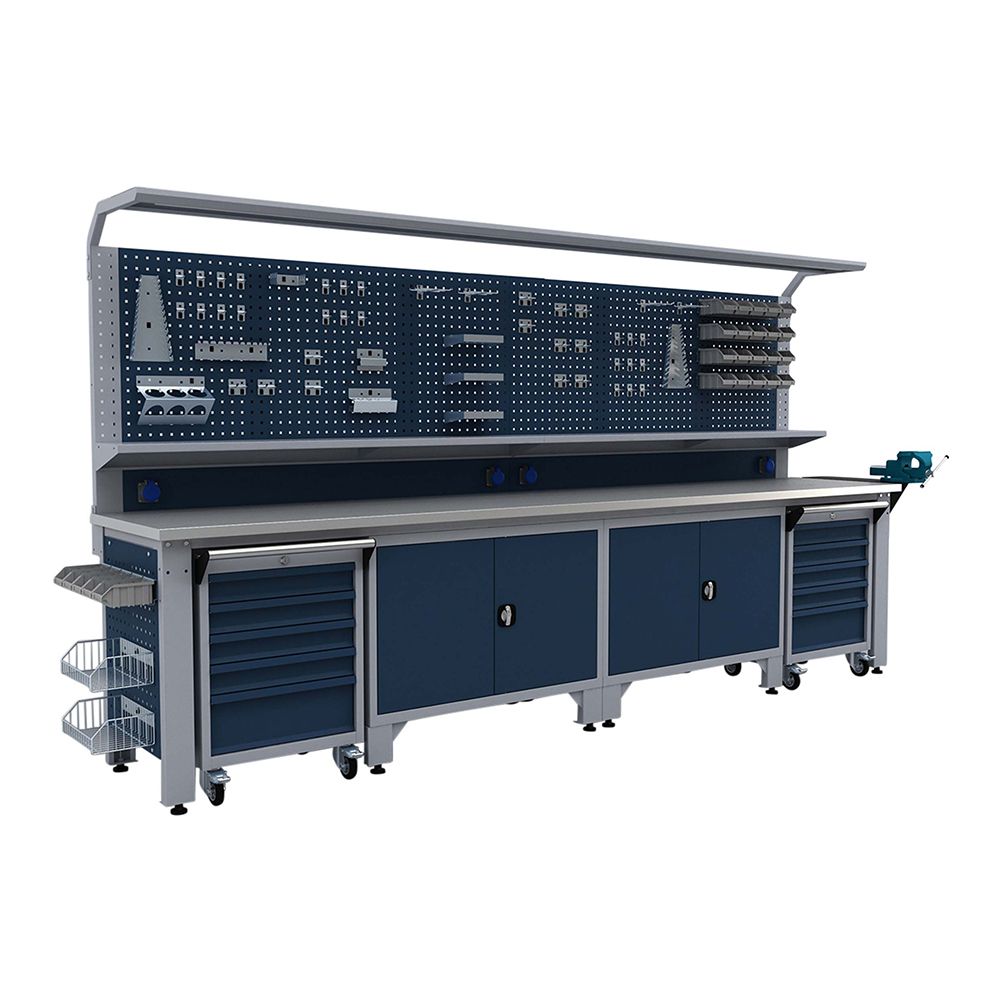 Βιομηχανικοσ Παγκοσ Εργασιασ - Σετ Μεταλλικων Μοναδικων Μοντερνων Επιπλων Για Εργαστηριο 3.7M