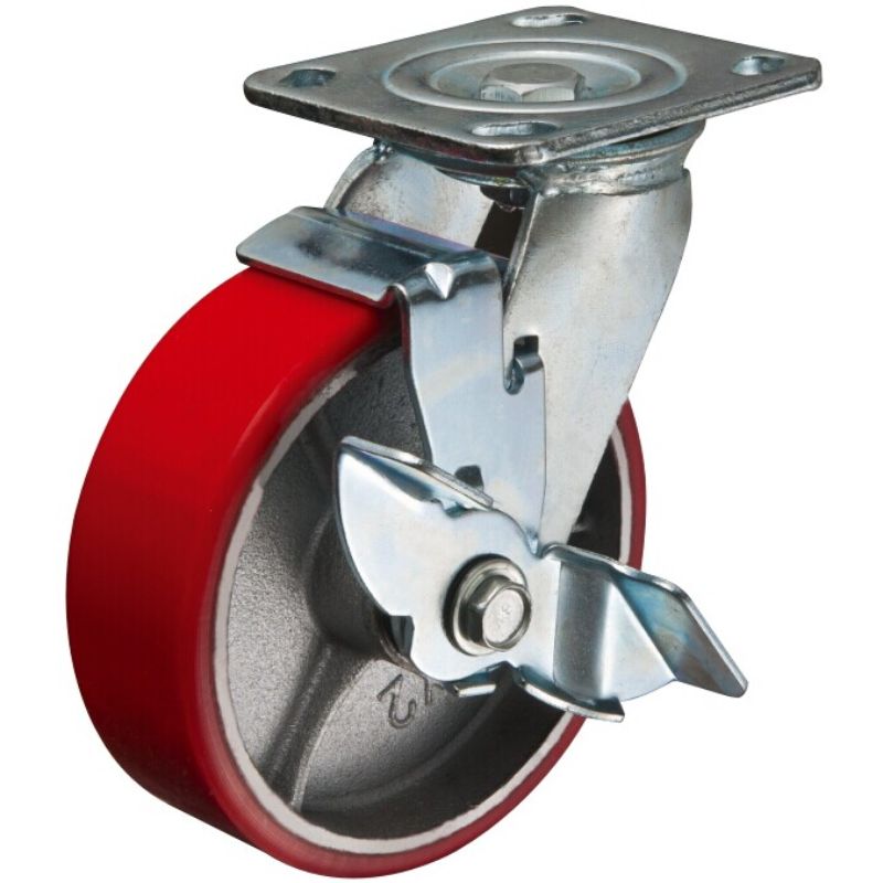 Περιστρεφομενοσ Τροχοσ Απο Pu Με Φρενο 200X50Mm 480Kg