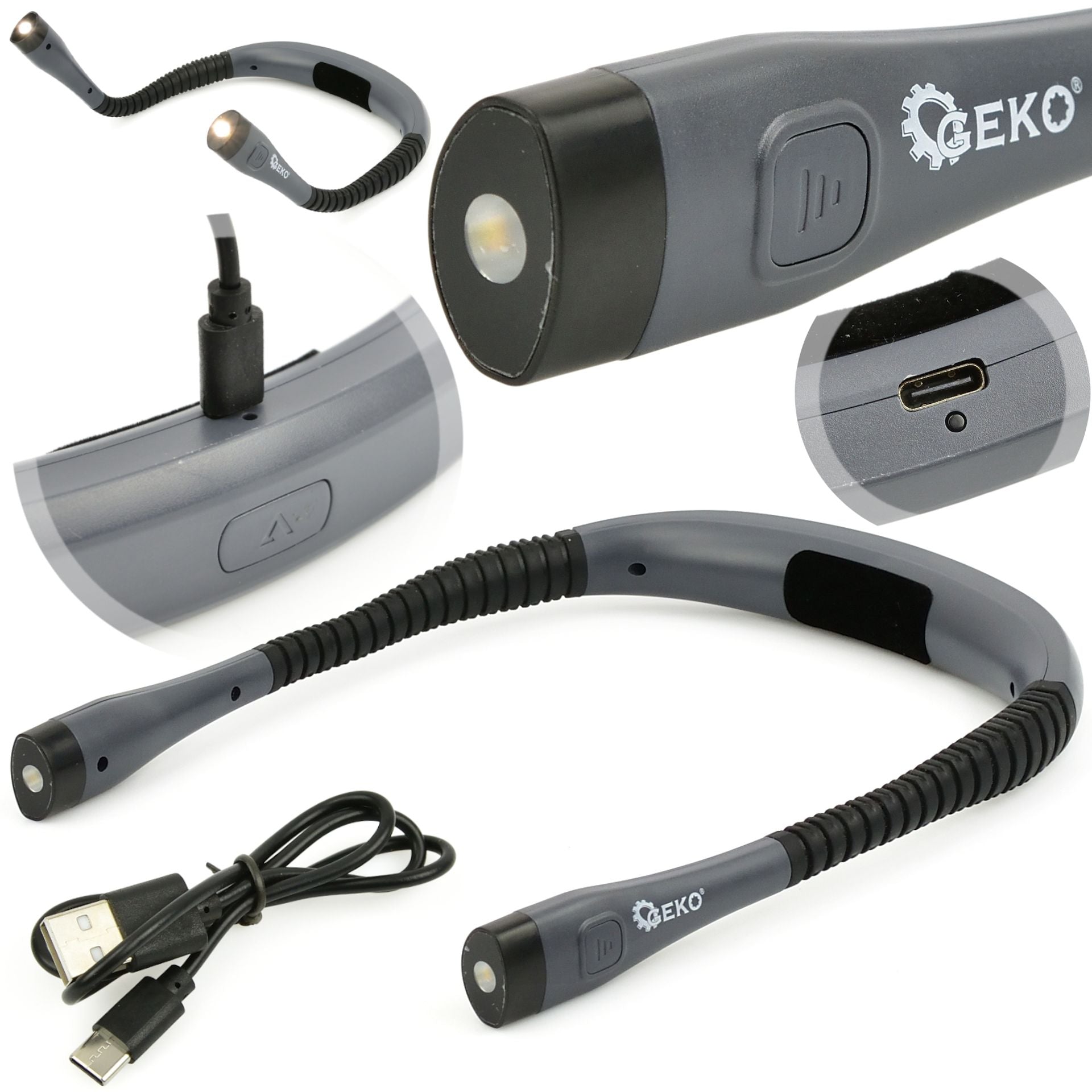Geko Φακός Λαιμού Led 15Lm