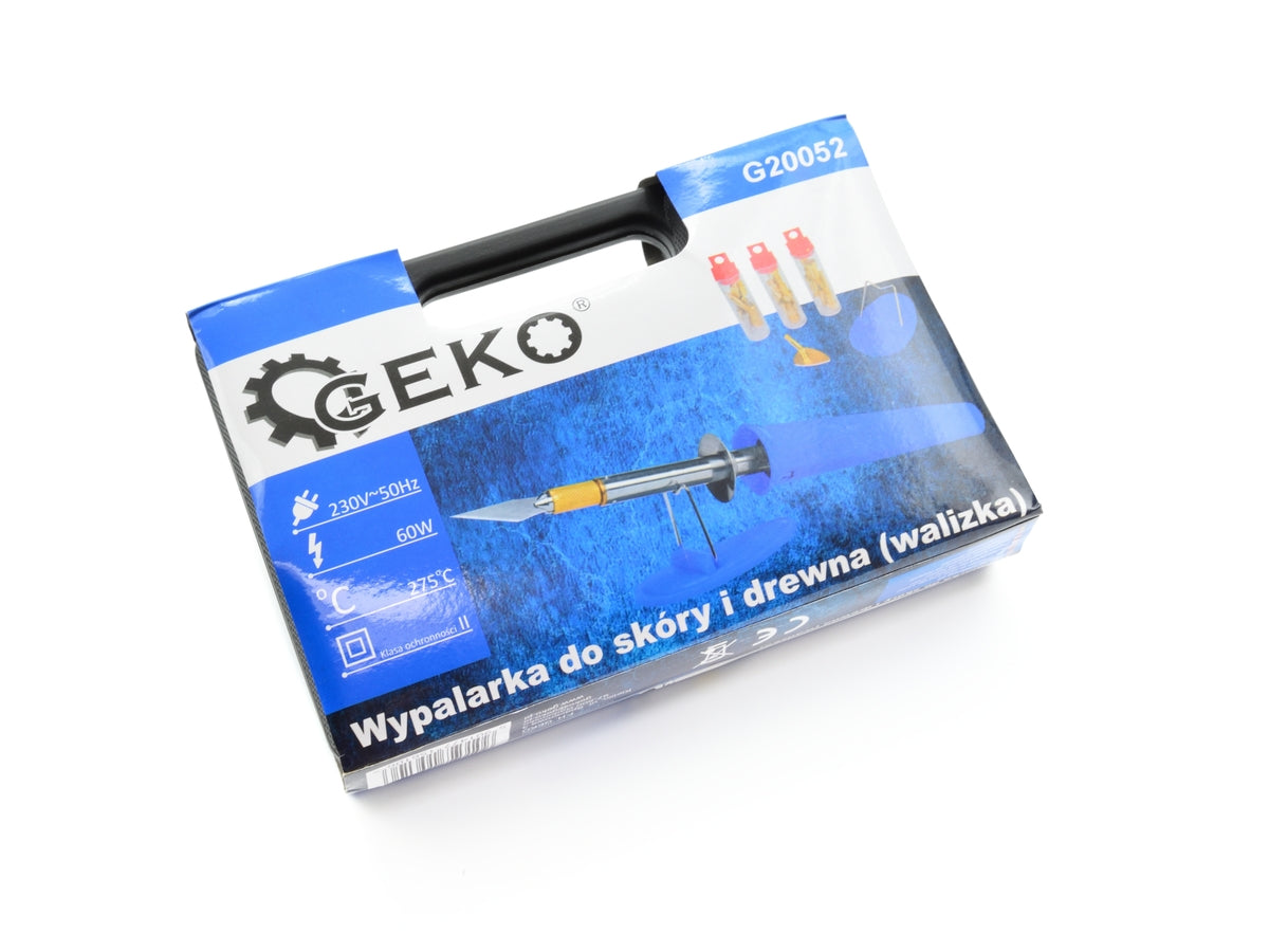Κασετίνα Ηλεκτρικού Σκαλιστηριού - Πυρογράφου Για Συγκόλληση Και Διακόσμηση Σε Ξύλο, Δέρμα Και Φελλό, 60W Geko