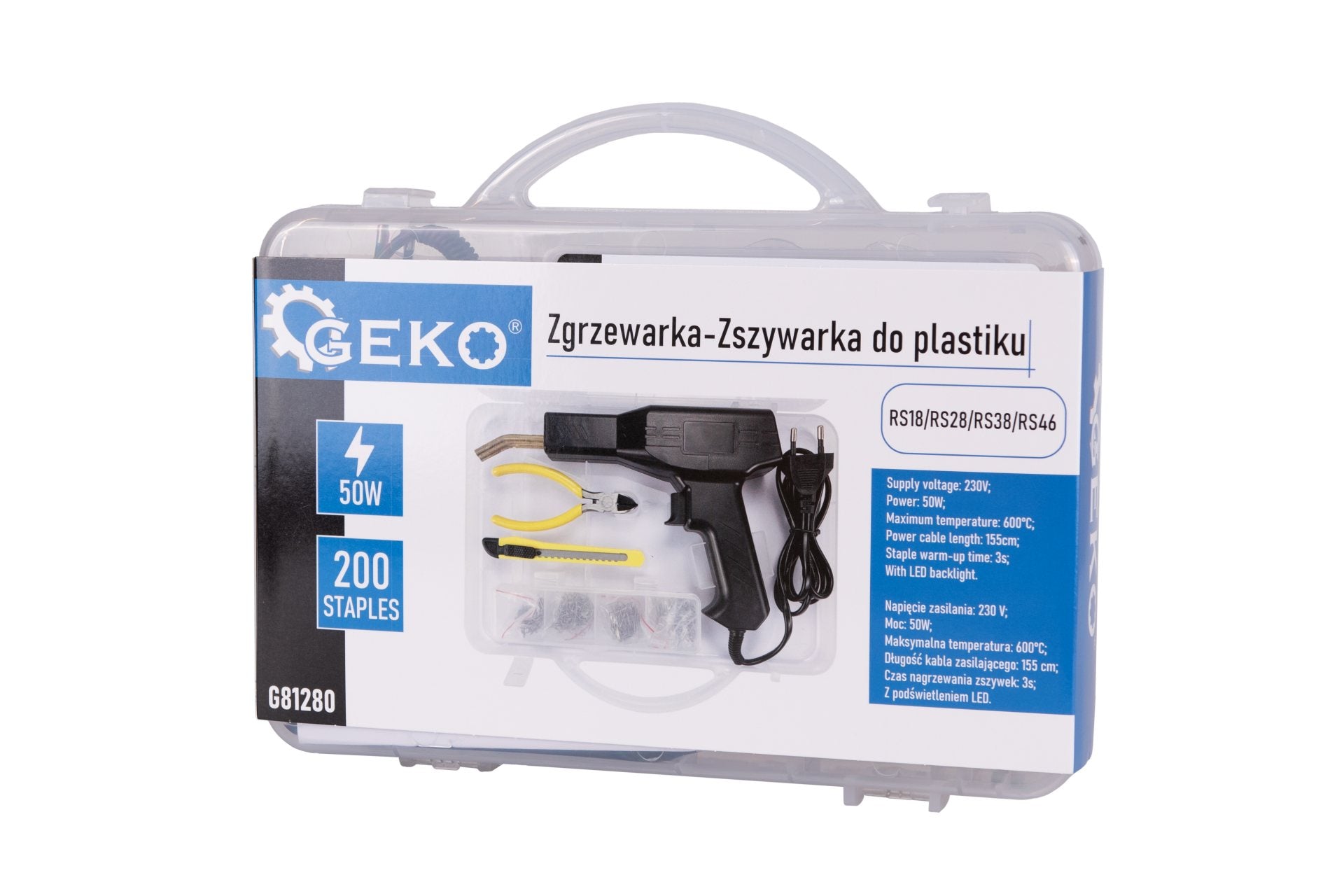 Πιστολι Συγκολλησησ Και Επισκευησ Για Πλαστικο 50W Με 200 Συρραπτικα