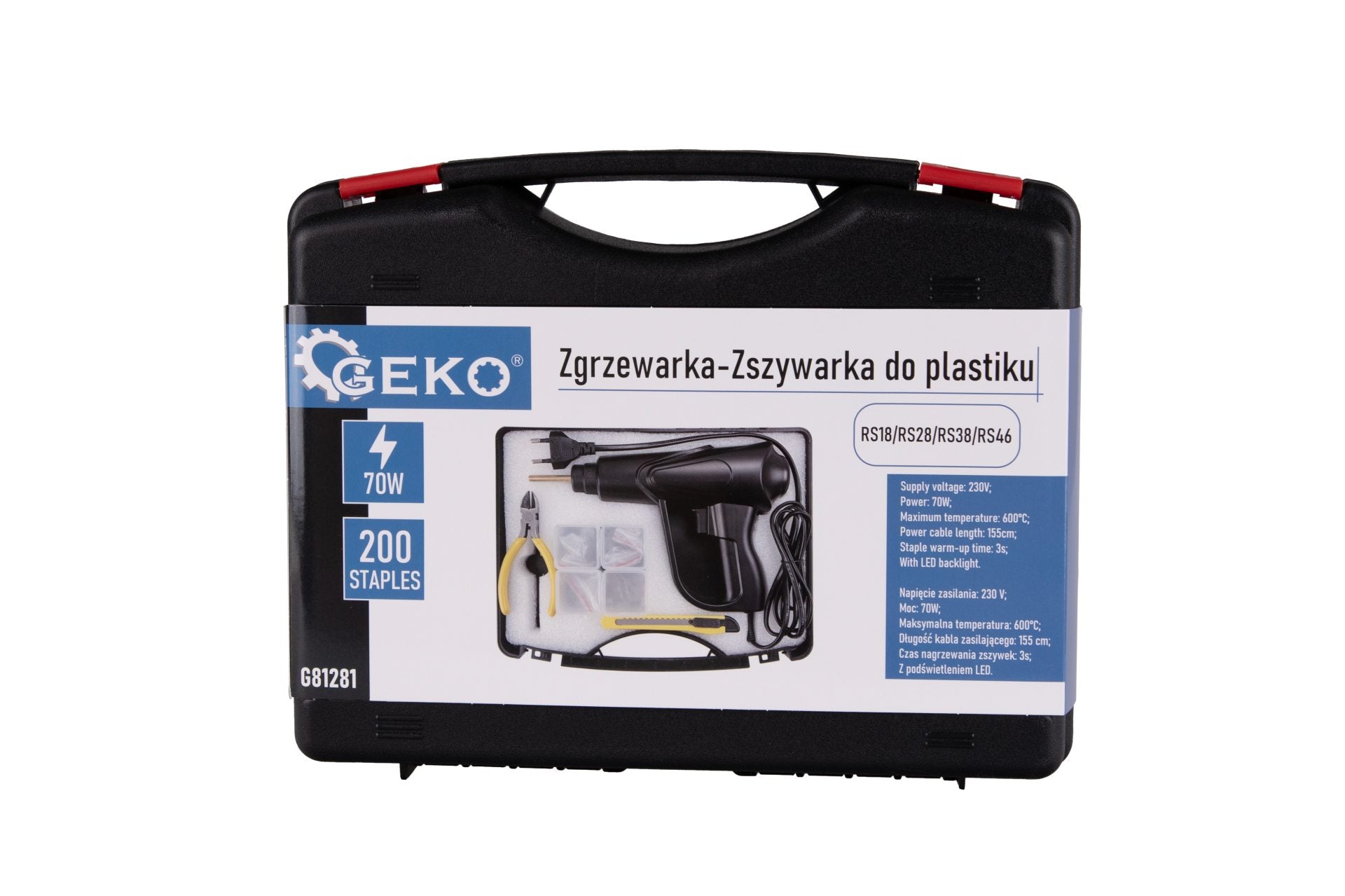 Πιστόλι Συγκόλλησης Και Επισκευής Πλαστικών 70W Με 200 Συνδετήρες