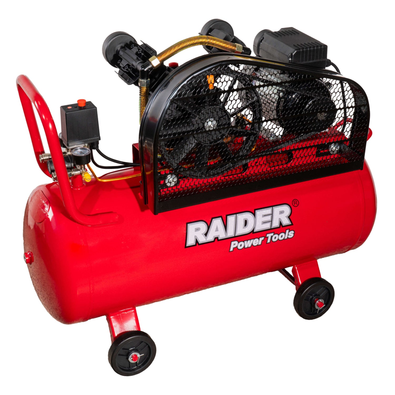 Aεροσυμπιεστής-Κομπρεσέρ Αέρος 100L 2HP 1.5kw 170L/Min 2 Εμβόλων 8Bar 220V RAIDER