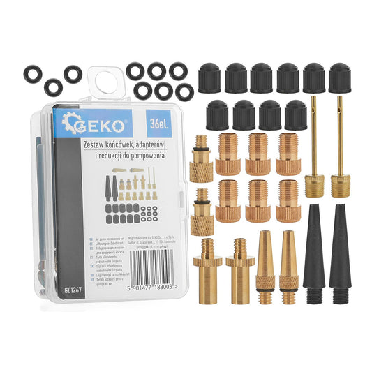 Σετ Εξαρτήματα Για Φούσκωμα Universal Για Ποδήλατα Και Φουσκωτά Αντικείμενα 36Τμχ GEKO