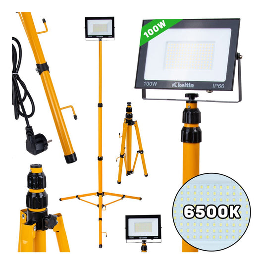 Λάμπα Led Εργασίας 100W 6500K Με Ρυθμιζόμενο Τρίποδο Στήριξης