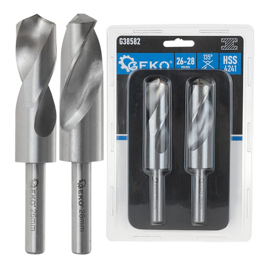 Σετ 2 Ελικοειδη Τρυπανια Hss Με Αξονα 26-28Mm