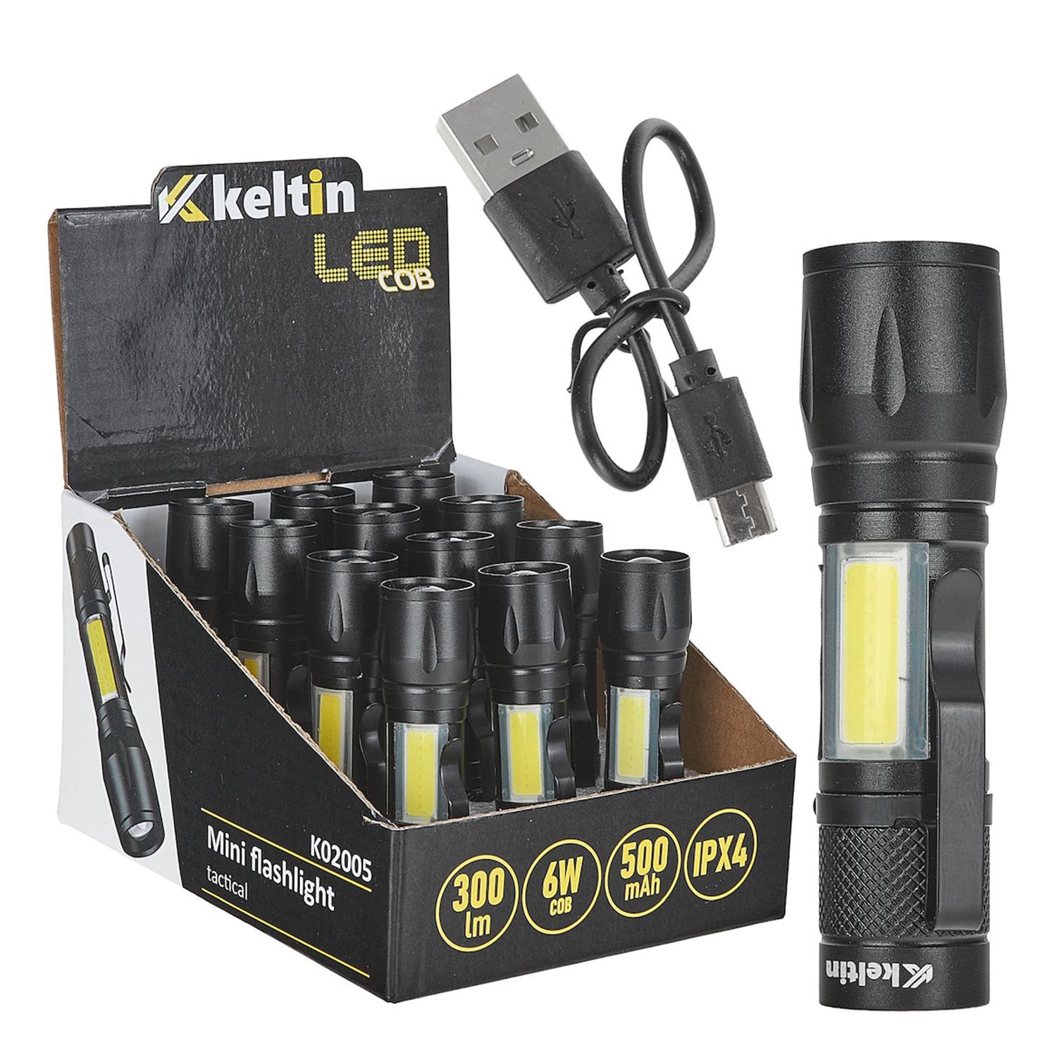 Mίνι Φακός Τσέπης Led Cob 10w 500MAh 500lm