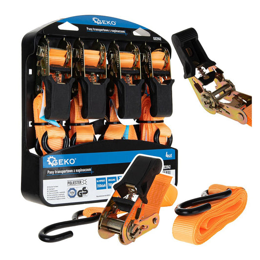 Ιμάντας Πρόσδεσης Με Καστάνια 25mmx4.5m 700kg 4Τμχ