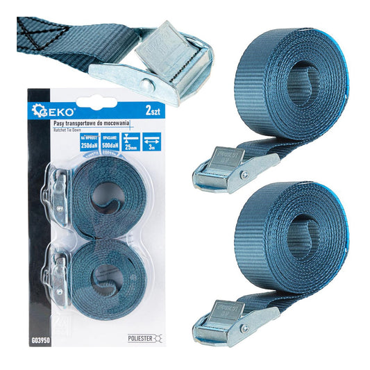 Σετ Ιμάντες Πρόσδεσης 25mmx3m 250kg 2Τμχ