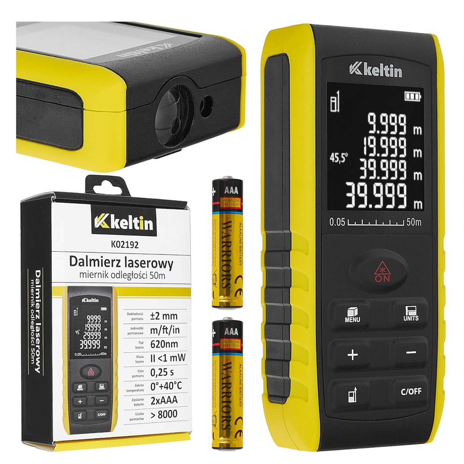 Μετρητής Απόστασης Με Laser 2 Σε 1 Με Λειτουργία Μέτρησης Γωνίας KELTIN
