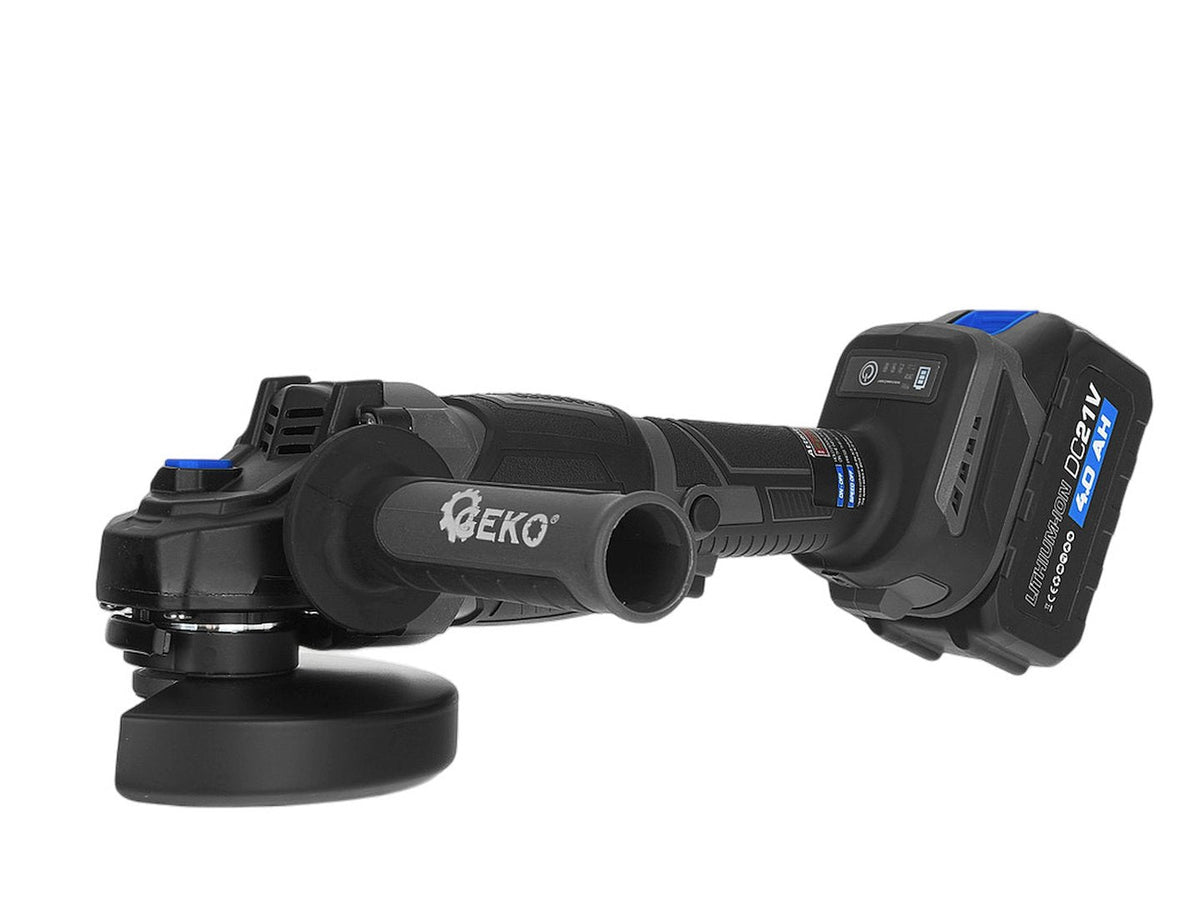 Επαναφορτιζόμενος Γωνιακός Τροχός 125mm 950W 21V Mε 2 Μπαταρίες 4Αh GEKO