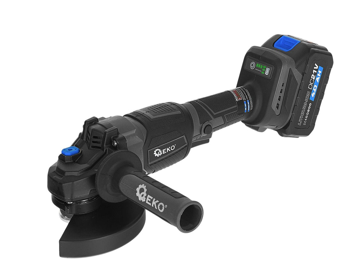 Επαναφορτιζόμενος Γωνιακός Τροχός 125mm 950W 21V Mε 2 Μπαταρίες 4Αh GEKO