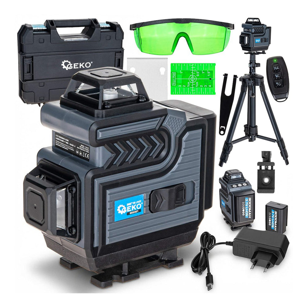 Αλφάδι Laser 360 Μοιρών 4D Με 2 Μπαταρίες Και Τρίποδο