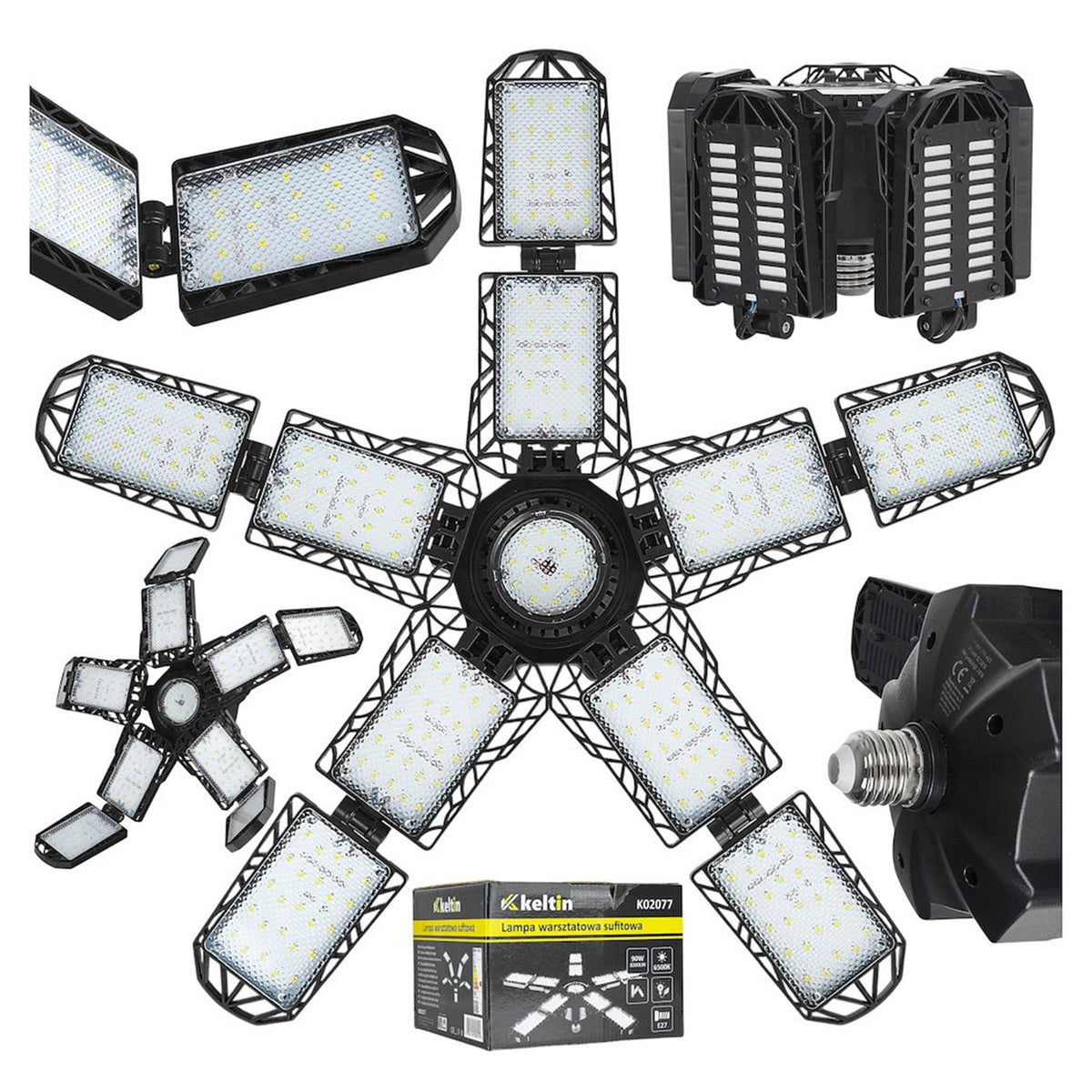 Αναδιπλούμενη Λάμπα Led E27 90W 9300LM 6500K KELTIN