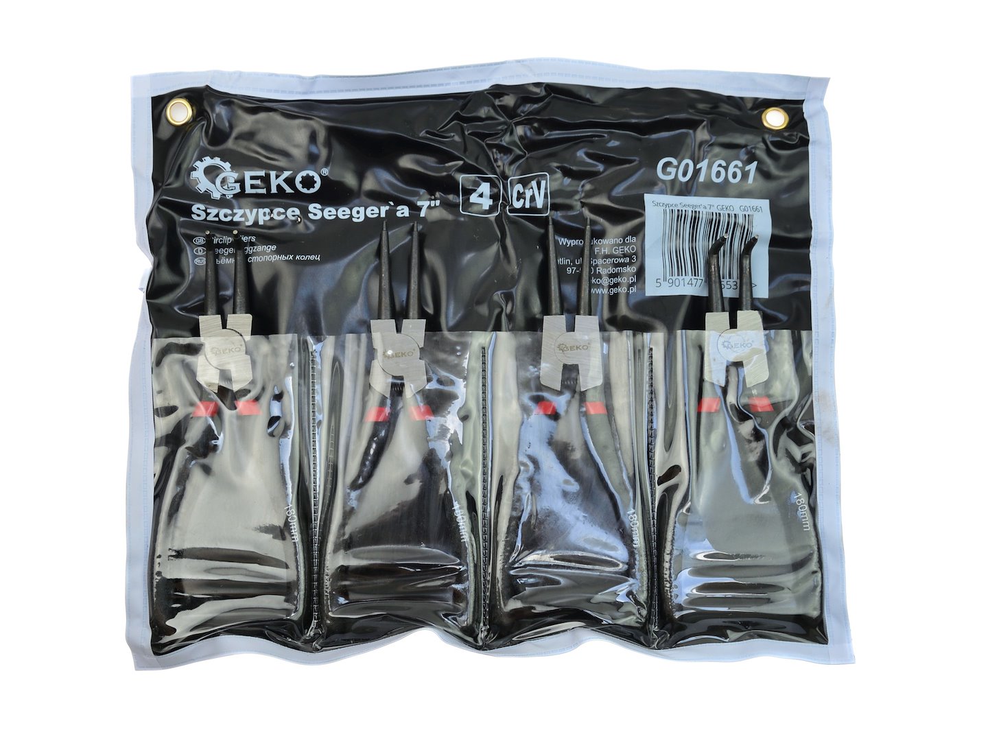 Σετ Πένσες Για Ασφάλειες Seeger 180mm 4Τμχ GEKO