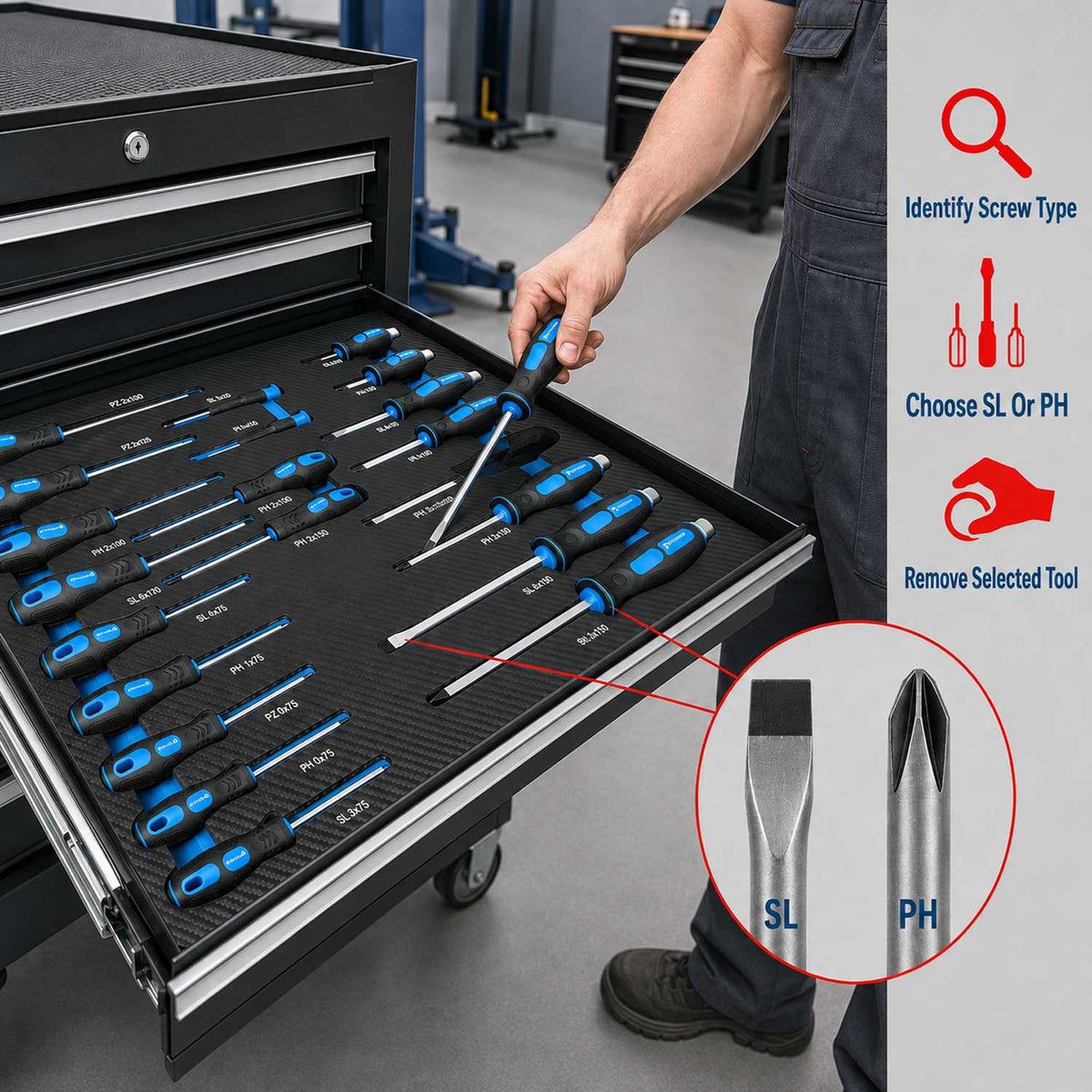 Σετ Κατσαβίδια Με Παξιμάδια Ροπής 21 Τμχ GEBO TOOLS