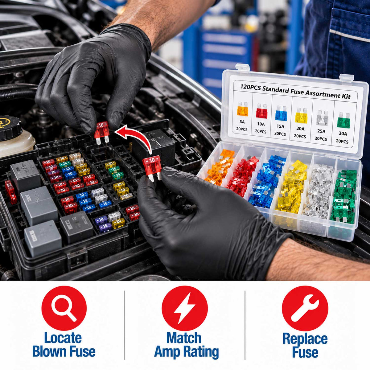 Σετ Ασφάλειες Αυτοκινήτου 5-30A 120Τμχ GEBO TOOLS