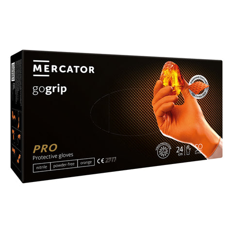 Γάντια Νιτριλίου GOGRIP M Πορτοκαλί 50 Τμχ MERCATOR