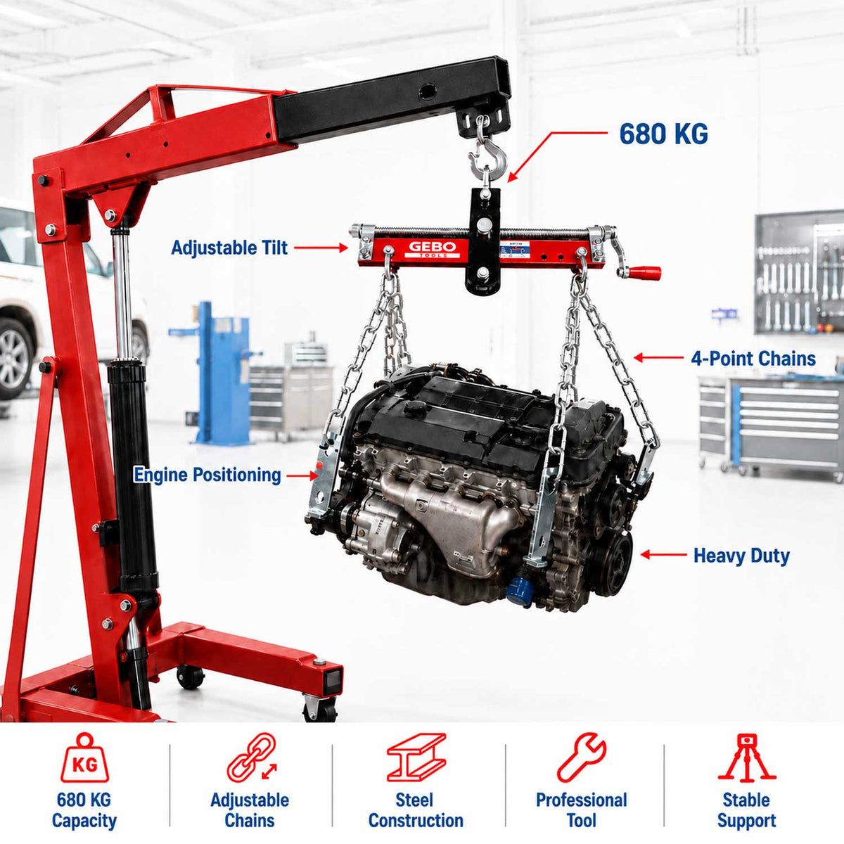 Εργαλείο Εξισορρόπησης Κινητήρα 680kg GEBO TOOLS