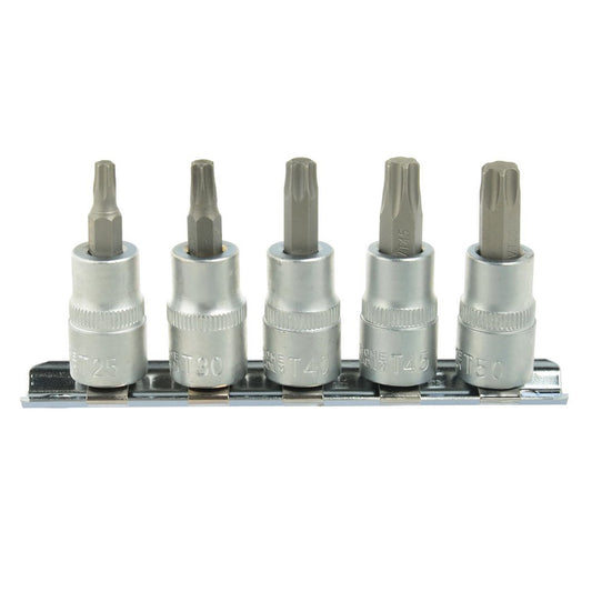 Σετ Καρυδάκια Με Μύτη Torx T25-T50 3/8" CrV 5Τμχ GEKO