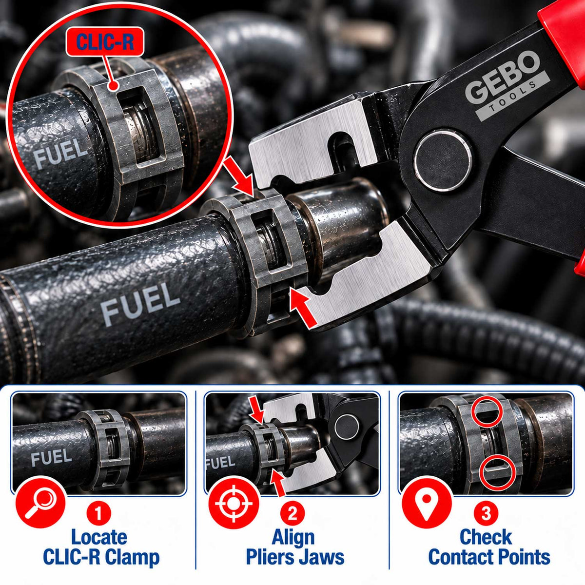 Πένσα Για Σφιγκτήρες Και Σωλήνες CLIC-R GEBO TOOLS