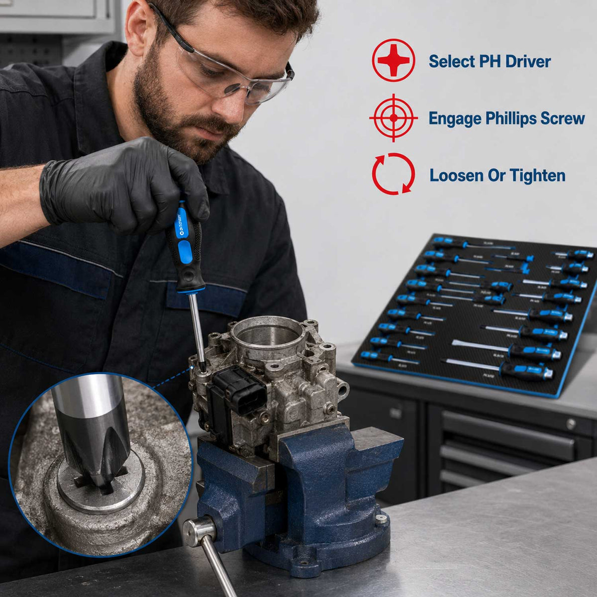 Σετ Κατσαβίδια Με Παξιμάδια Ροπής 21 Τμχ GEBO TOOLS