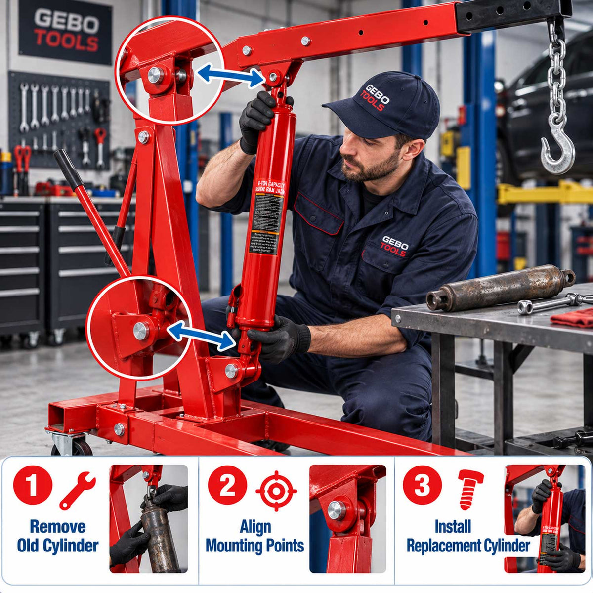 Ανταλλακτική Μπουκάλα για Γερανάκι 8T GEBO TOOLS
