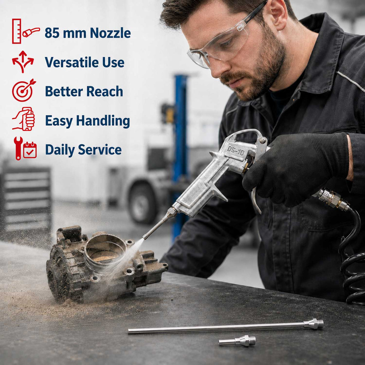 Σετ Πιστόλι Αέρος με 3 Ακροφύσια GEBO TOOLS