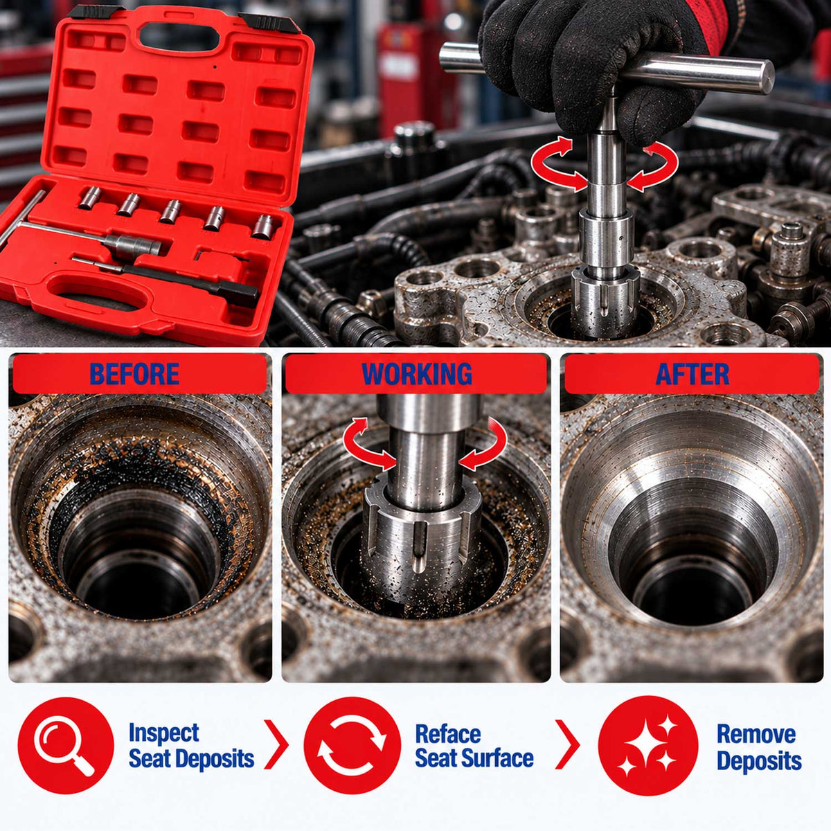 Σετ Φρέζες Καθαρισμού Έδρας Μπεκ 7Τμχ GEBO TOOLS
