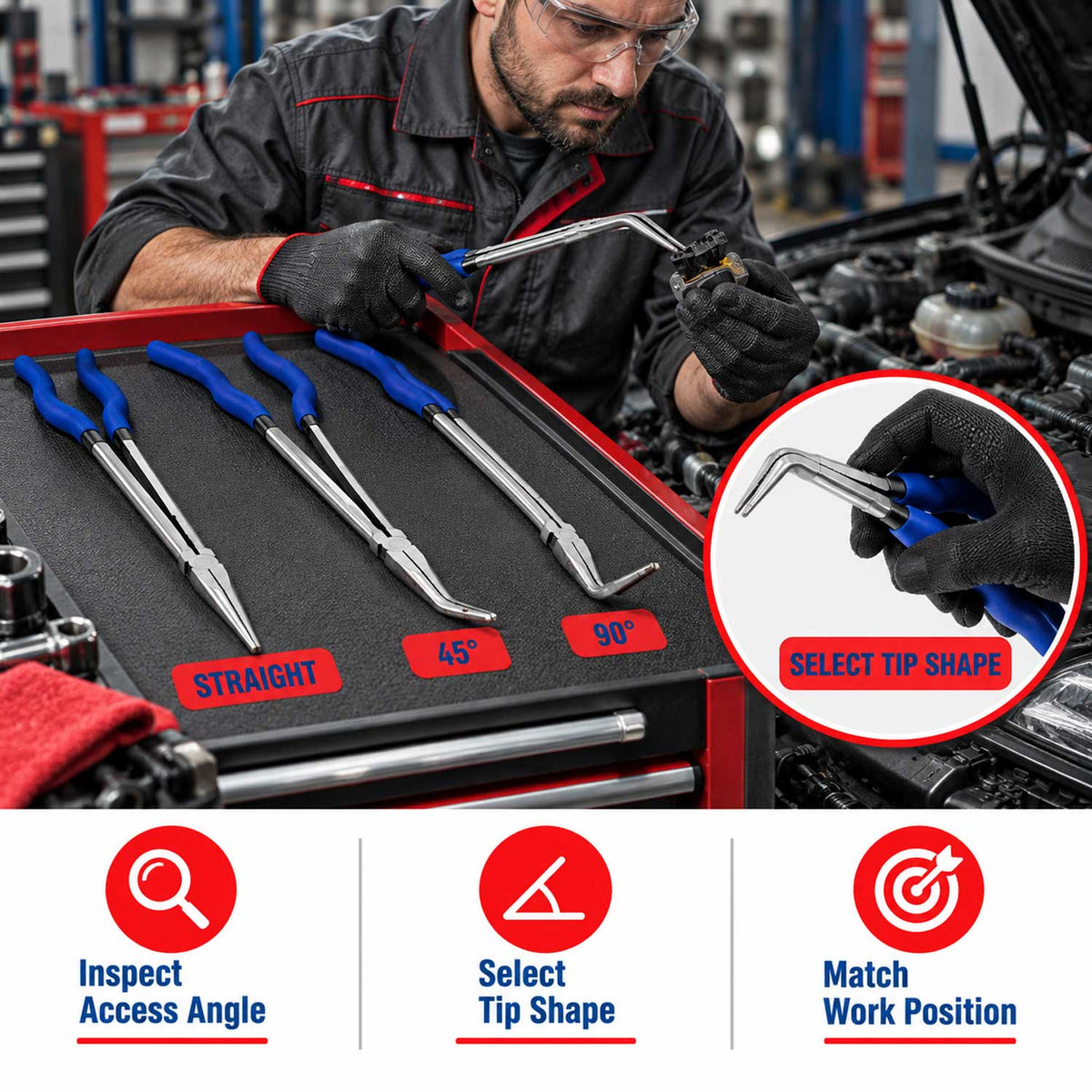 Σετ Μυτοτσίμπιδα Έξτρα Μακριά 400mm 3Τμχ GEBO TOOLS