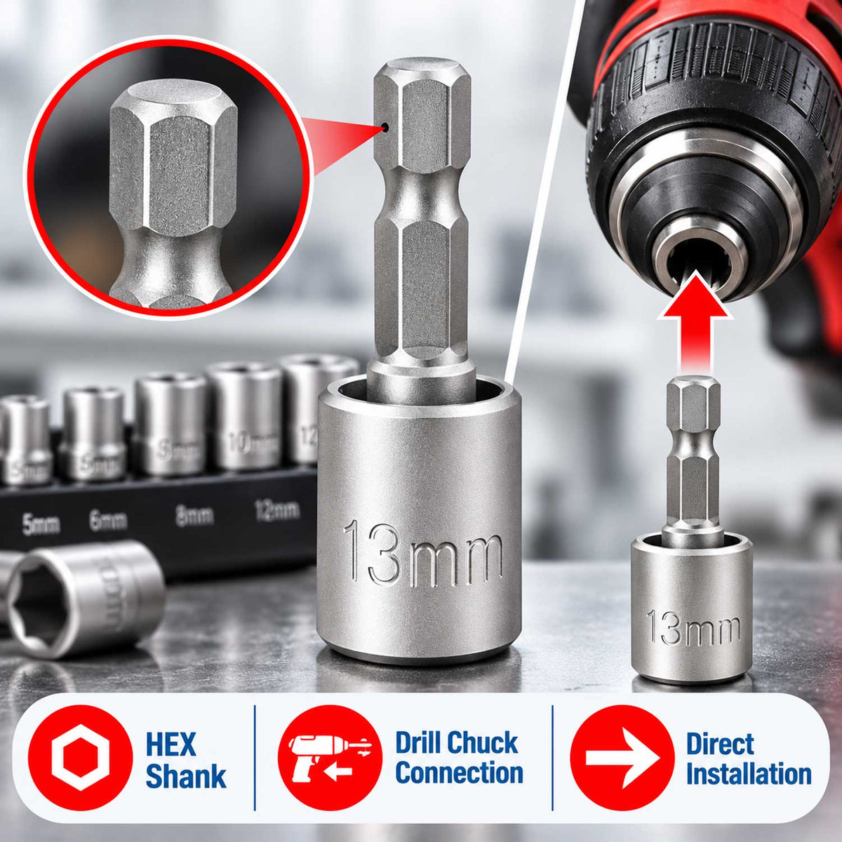 Σετ Καρυδάκια Εξάγωνα Με Τσοκ 5-23mm GEBO TOOLS