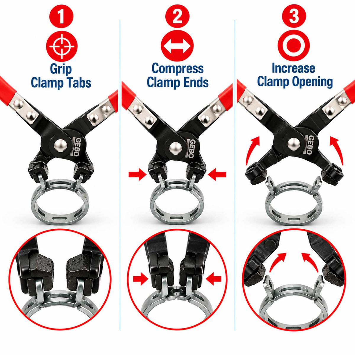 Πένσα Σφιγκτήρων Κολάρων 210mm GEBO TOOLS