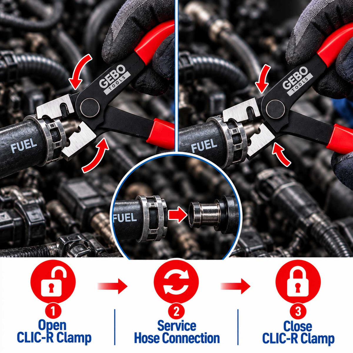 Πένσα Για Σφιγκτήρες Και Σωλήνες CLIC-R GEBO TOOLS