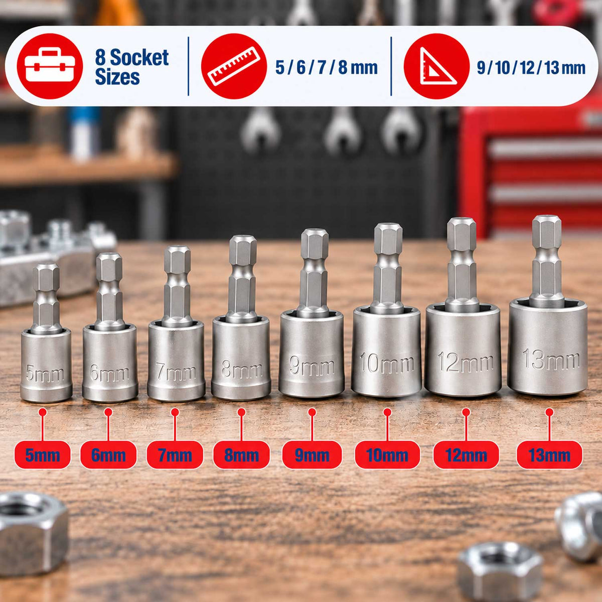 Σετ Καρυδάκια Εξάγωνα Με Τσοκ 5-23mm GEBO TOOLS