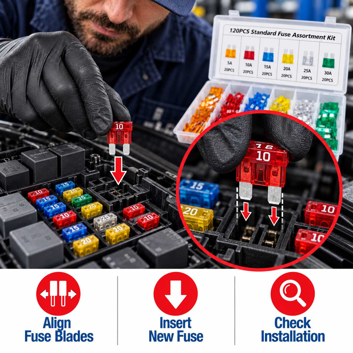 Σετ Ασφάλειες Αυτοκινήτου 5-30A 120Τμχ GEBO TOOLS