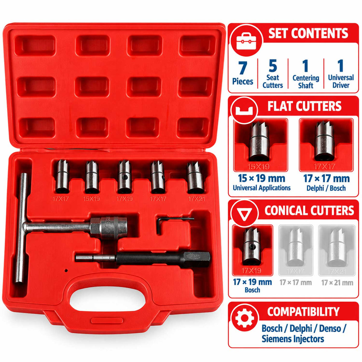 Σετ Φρέζες Καθαρισμού Έδρας Μπεκ 7Τμχ GEBO TOOLS
