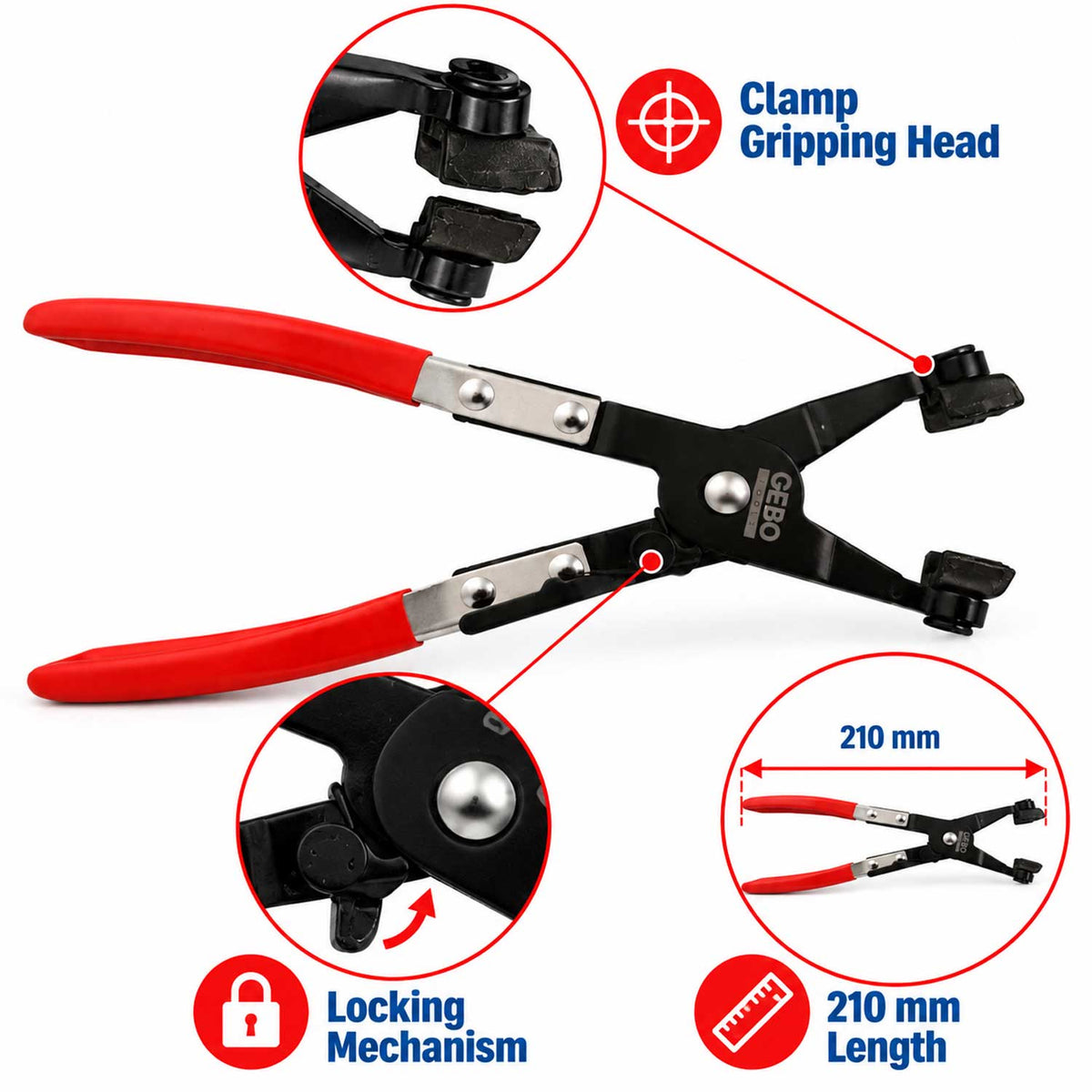 Πένσα Σφιγκτήρων Κολάρων 210mm GEBO TOOLS