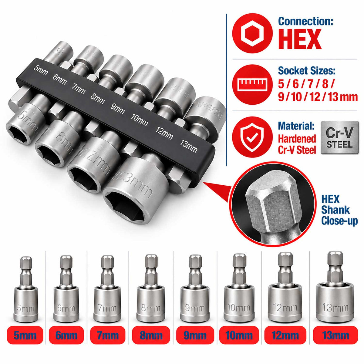 Σετ Καρυδάκια Εξάγωνα Με Τσοκ 5-23mm GEBO TOOLS