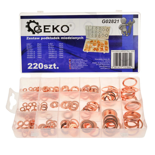 Σετ Ροδέλες Χάλκινες 220Τμχ GEKO