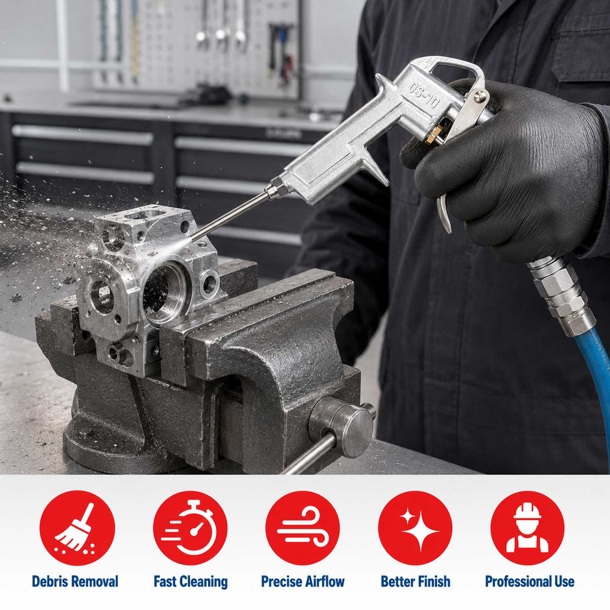 Σετ Πιστόλι Αέρος με 3 Ακροφύσια GEBO TOOLS