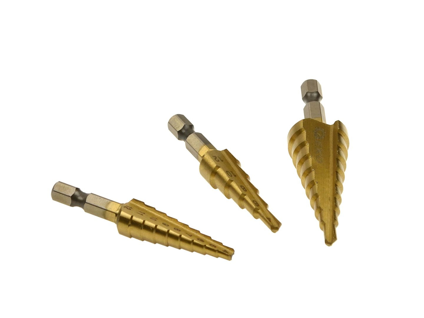 Σετ Κωνικά Τρυπάνια Βαθμιδωτά HSS TiN HEX 1/4" 3-12/4-12/4-20mm 3Tμχ GEKO