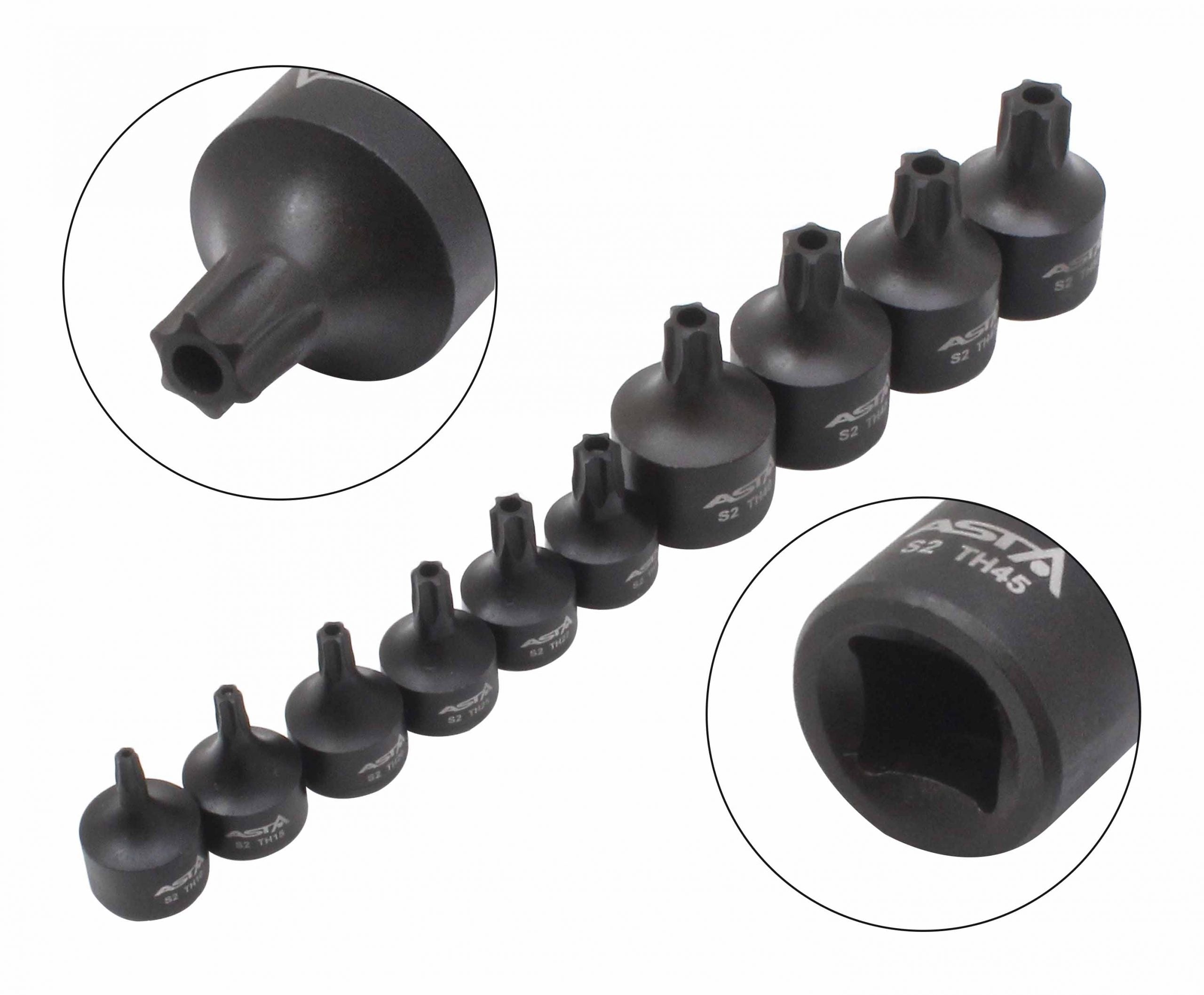 Σετ Μύτες Torx Κρουστικές 1/4" 3/8" Με Τρύπα