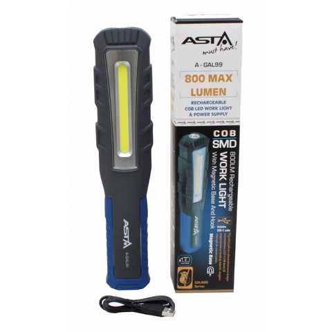 Φακός Εργασίας Cob Led Επαναφορτιζόμενος 800 Lumens ASTA