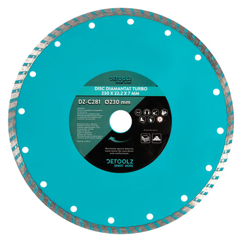 Δίσκος Διαμαντέ Turbo 230mm DETOOLS