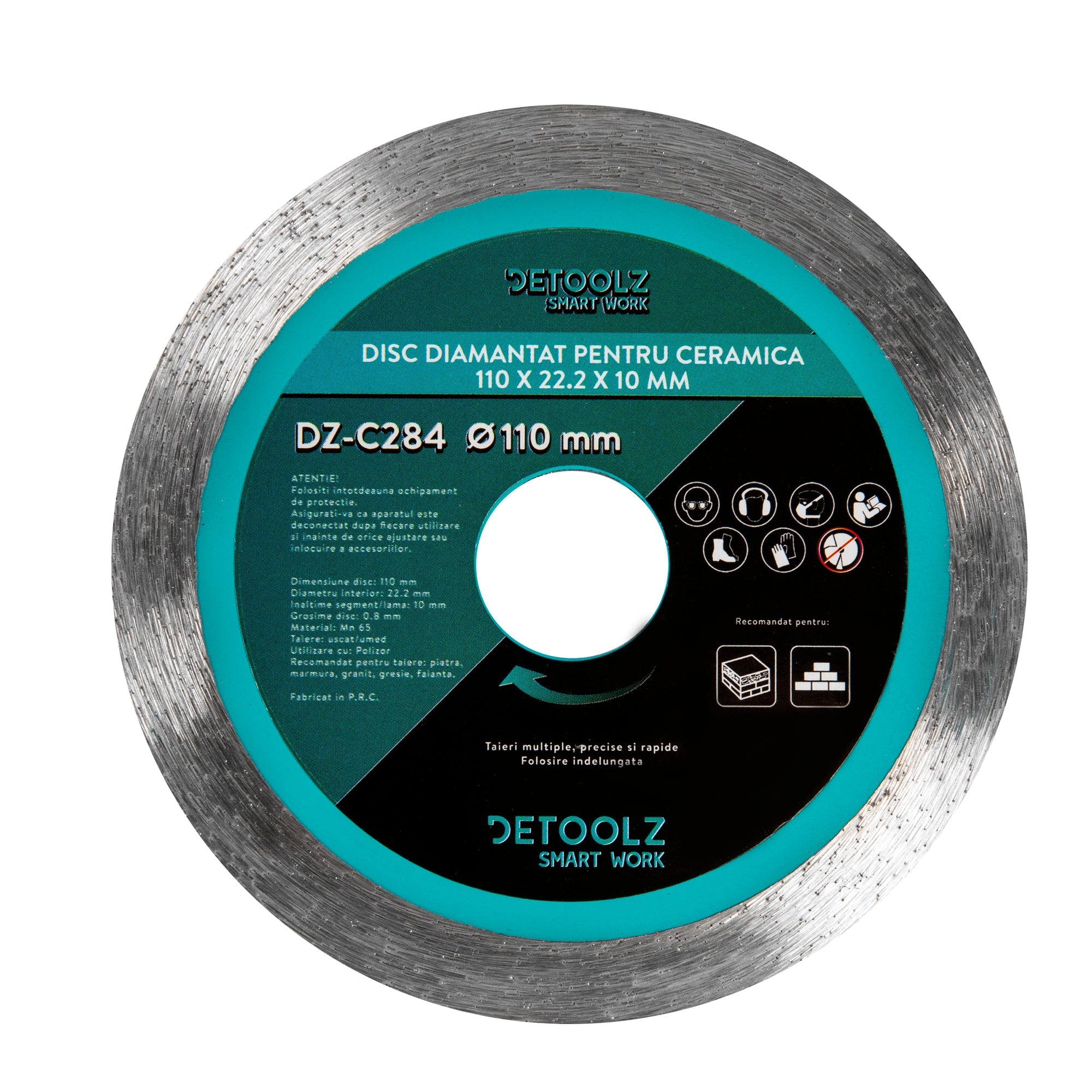 Διαμαντόδισκος Για Κεραμικά 110Mm Detoolz