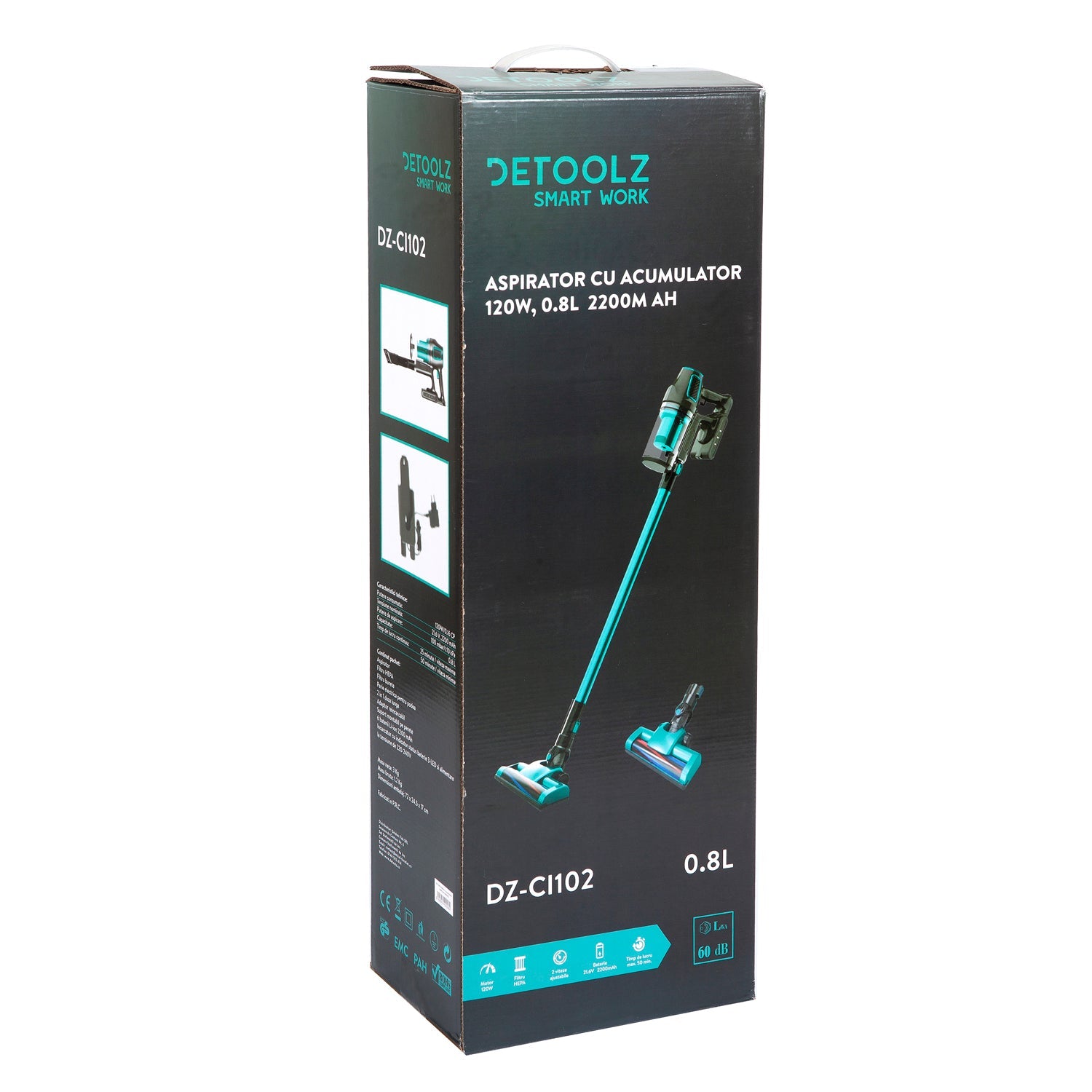 Ασυρματη Ηλεκτρικη Σκουπα 120W 0,8 Λιτρα 2200Mah Detoolz